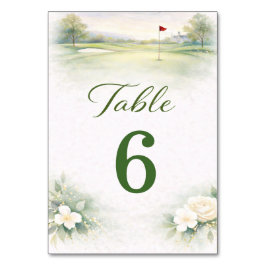 Golf Wedding Table Number Card Kaart