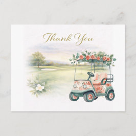 GOLF WEDDING thank you card with golf cart Briefkaart