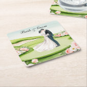 Golf Wedding thema op de golfbaan Kartonnen Onderzetters (Schuin)