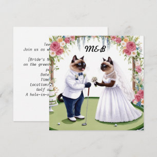 Golf Wedding thema voor Cat Lovers GOLFER Kaart