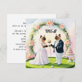 Golf Wedding thema voor Cat Lovers GOLFER Save The Date (Voorkant / Achterkant)