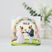 Golf Wedding thema voor Cat Lovers GOLFER Save The Date (Staand voorkant)