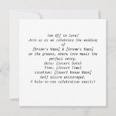 Golf Wedding thema voor Cat Lovers GOLFER Save The Date (Achterkant)