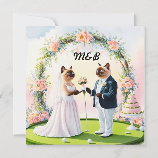 Golf Wedding thema voor Cat Lovers GOLFER Save The Date (Voorkant)