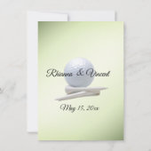 Golf Wedding Theme Green Invitations Kaart (Achterkant)