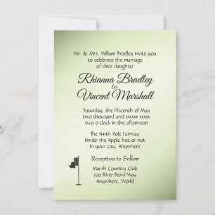 Golf Wedding Theme Green Invitations Kaart