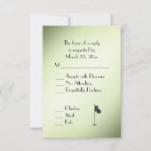 Golf Wedding Theme Green RSVP met menuselectie (Voorkant)