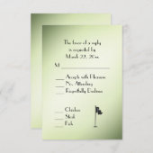 Golf Wedding Theme Green RSVP met menuselectie (Voorkant / Achterkant)
