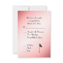 Golf Wedding Theme Roze RSVP met menuselectie