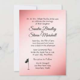 Golf Wedding Theme Roze Uitnodigingen