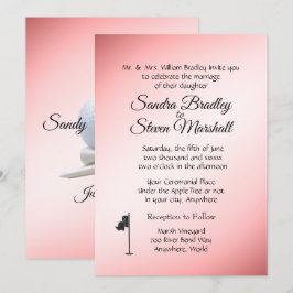 Golf Wedding Theme Roze Uitnodigingen