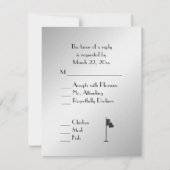 Golf Wedding Theme Silver Menu RSVP (Voorkant)