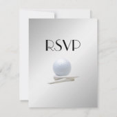 Golf Wedding Theme Silver Menu RSVP (Achterkant)
