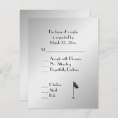 Golf Wedding Theme Silver Menu RSVP (Voorkant / Achterkant)