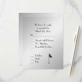 Golf Wedding Theme Silver Menu RSVP