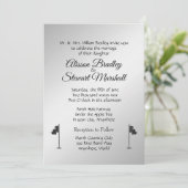 Golf Wedding Theme Silver-uitnodigingen Kaart (Staand voorkant)