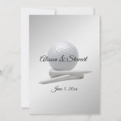 Golf Wedding Theme Silver-uitnodigingen Kaart (Achterkant)