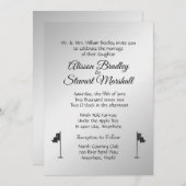 Golf Wedding Theme Silver-uitnodigingen Kaart (Voorkant / Achterkant)