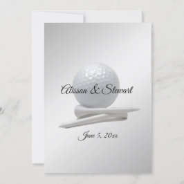 Golf Wedding Theme Silver-uitnodigingen Kaart