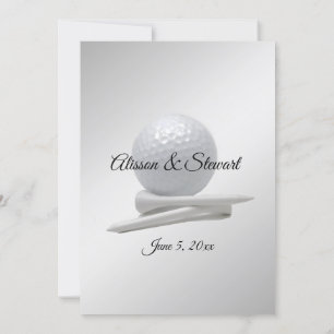 Golf Wedding Theme Silver-uitnodigingen Kaart