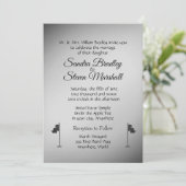 Golf Wedding Theme Silver-uitnodigingen Kaart (Staand voorkant)