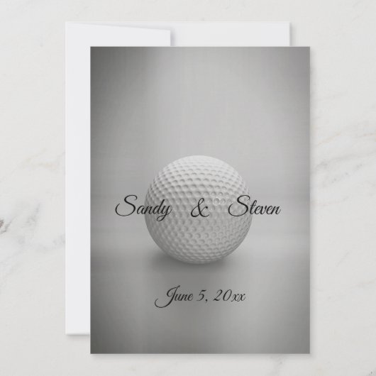 Golf Wedding Theme Silver-uitnodigingen Kaart (Achterkant)