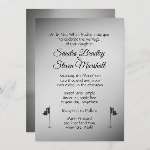 Golf Wedding Theme Silver-uitnodigingen Kaart