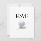 Golf Wedding Theme White Menu RSVP (Achterkant)