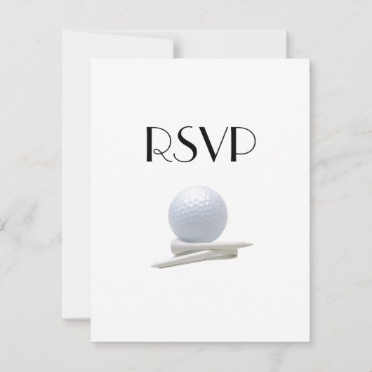 Golf Wedding Theme White Menu RSVP (Achterkant)