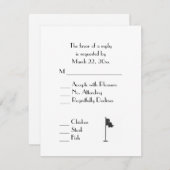 Golf Wedding Theme White Menu RSVP (Voorkant / Achterkant)