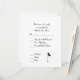 Golf Wedding Theme White Menu RSVP