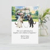 Golf Wedding themed for Cat Lovers Kaart (Staand voorkant)