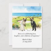 Golf Wedding themed for Cat Lovers Kaart (Voorkant)