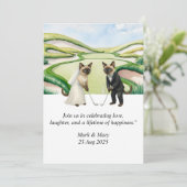 Golf Wedding themed for Cat Lovers Kaart (Staand voorkant)