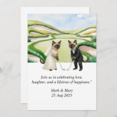 Golf Wedding themed for Cat Lovers Kaart (Voorkant / Achterkant)