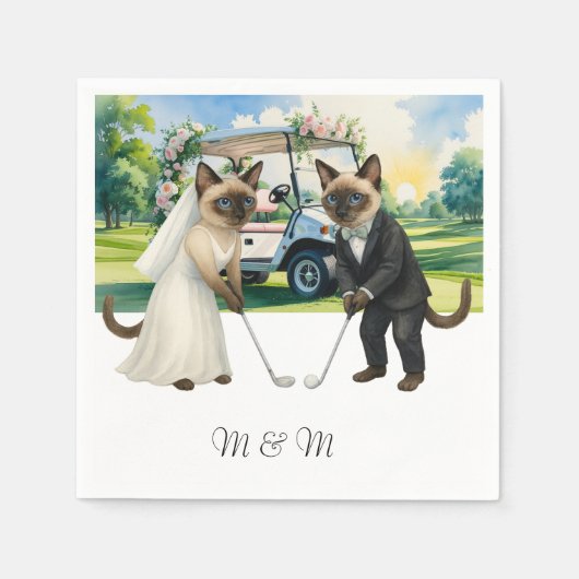 Golf Wedding themed for Cat Lovers Servet (Voorkant)
