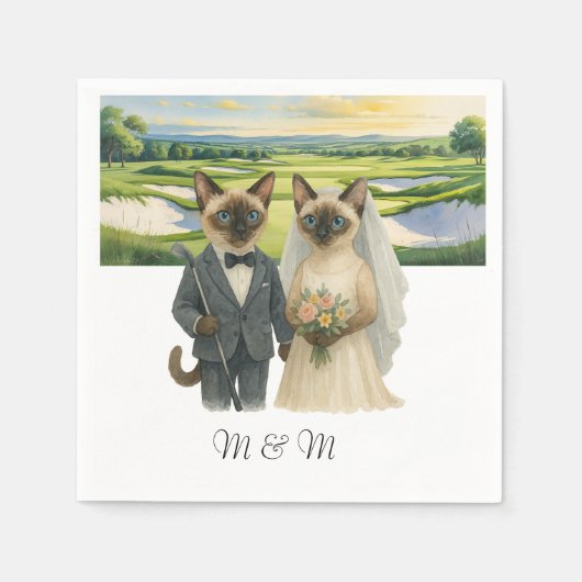 Golf Wedding themed for Cat Lovers Servet (Voorkant)