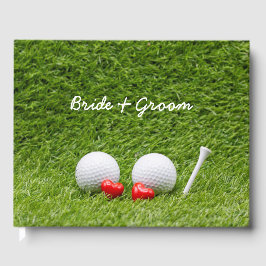 Golf Wedding twee groene golfballen met liefde Gastenboek