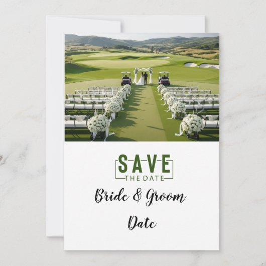 Golf Wedding with bride and groom  Kaart (Voorkant)