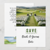 Golf Wedding with bride and groom  Kaart (Voorkant / Achterkant)