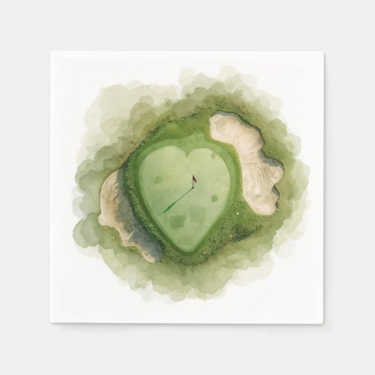 Golf wedding with heart shape servet (Voorkant)