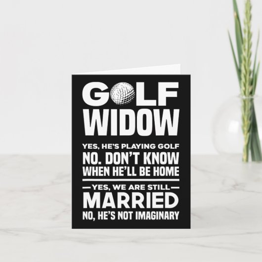 Golf Weduwe Grappig Golfen Golfer Vrouw Kaart (Voorkant)