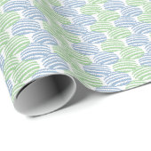 Golf Weefsel in Leisteen en Groen Cadeaupapier (Rol Hoek)