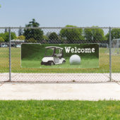 Golf Welcome Banner met golfkar op groen gras (Insitu)