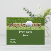 Golf Welcome party-uitnodiging Kaart (Staand voorkant)