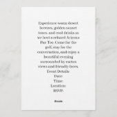 Golf Welcome to golfer house  FOR Arizona cocktail Kaart (Achterkant)