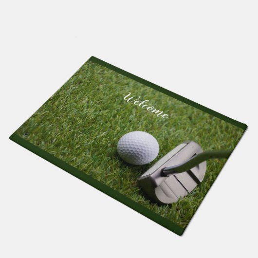 Golf Welkom deur mat golf en Putter (Schuin)