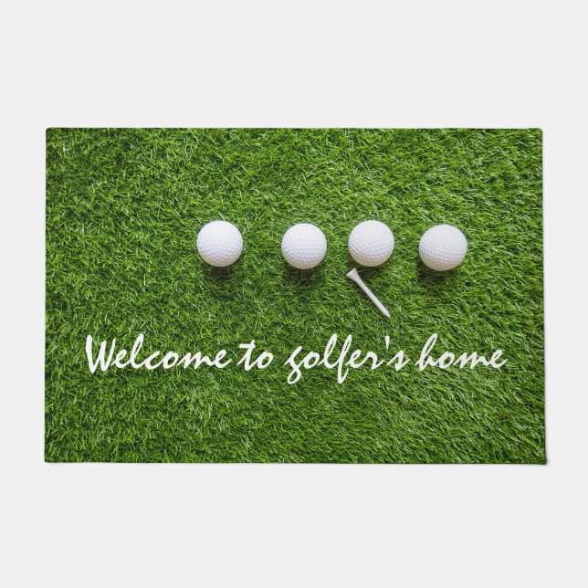 Golf welkom in golfer's huis met golfballen deurmat (Voorkant)