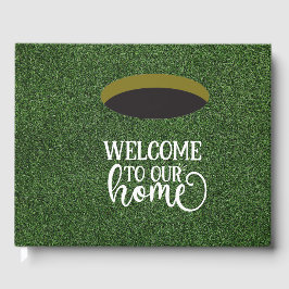 Golf Welkom in onze thuisgolfer op groen gras Gastenboek