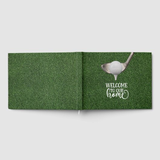 Golf Welkom in onze thuisgolfer op groen gras Gastenboek (Volledig)